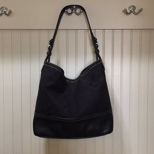 Black canvas and leather Coach purse